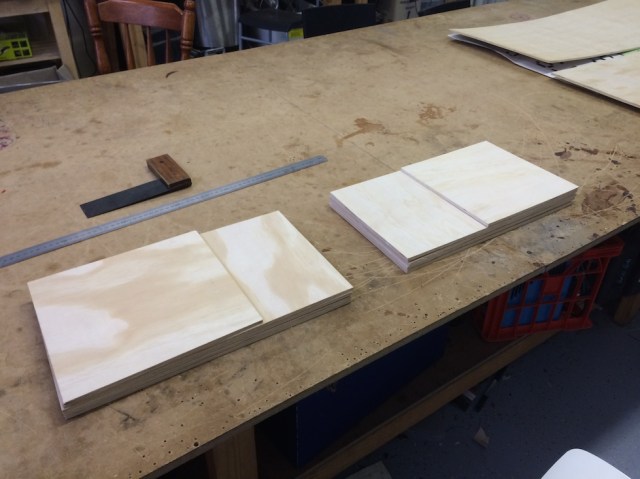 Wooden plates freshly cut