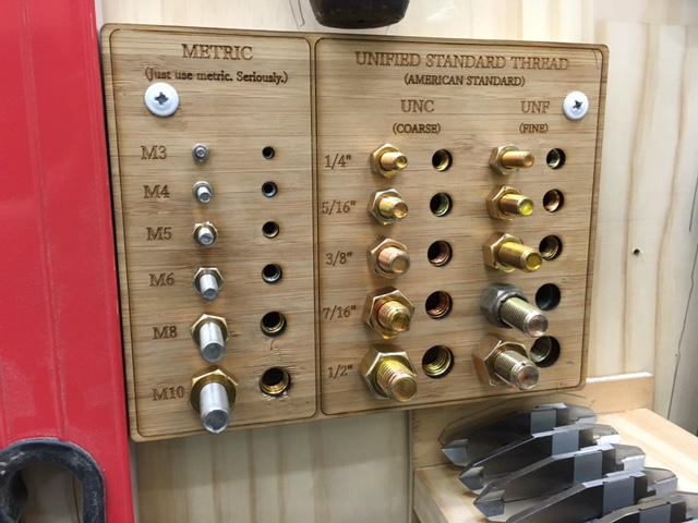 Bolt and screw sizer