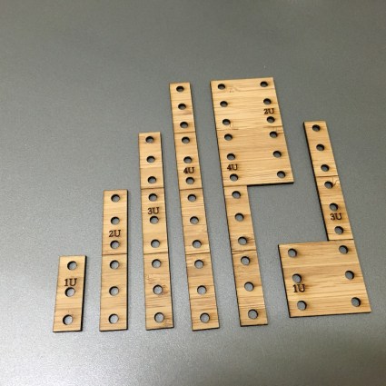 Laser cut 19 inch rack templates
